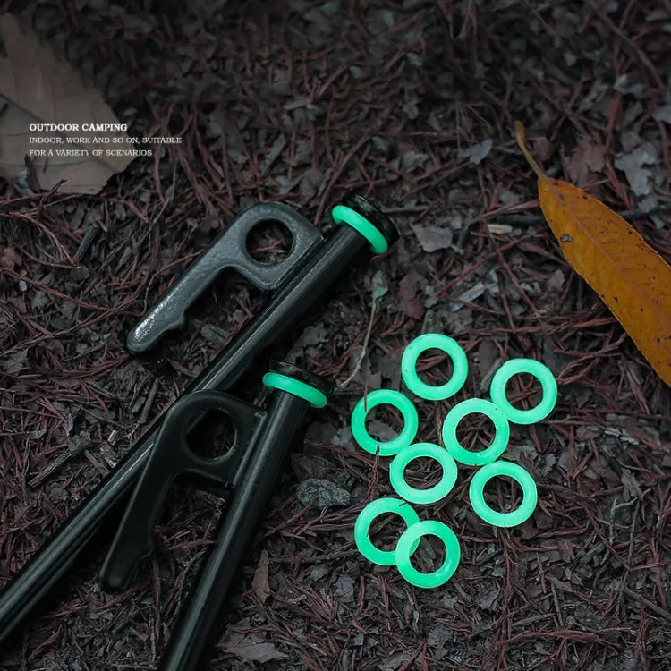 100pcs Outdoor Camping Nail Luminous Circle Multifunctional Silicone Reflective Warning Ring(Luminous)