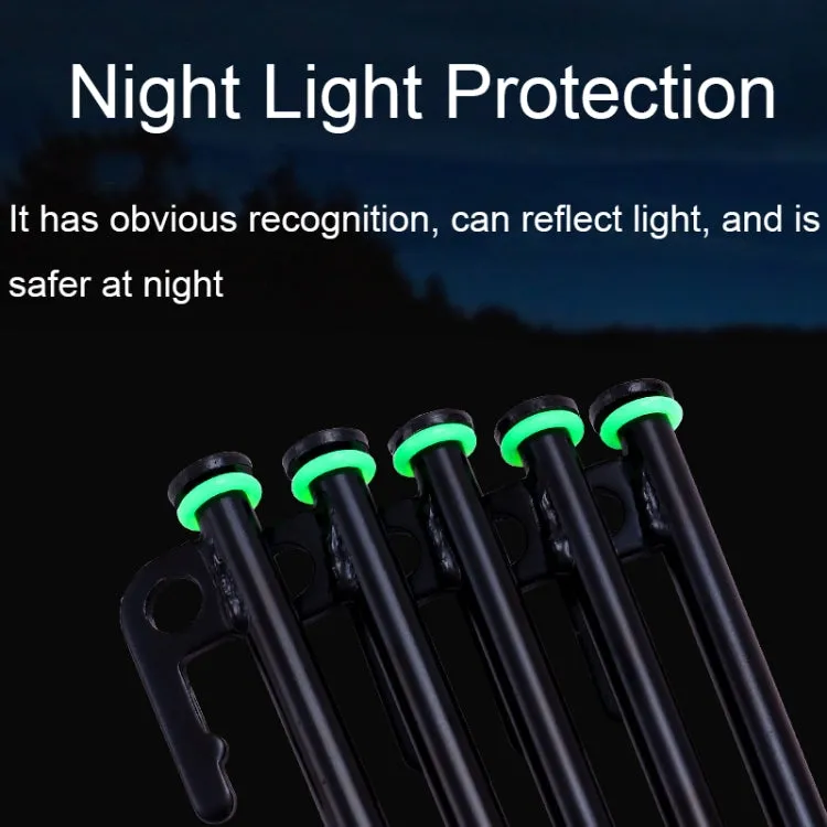 100pcs Outdoor Camping Nail Luminous Circle Multifunctional Silicone Reflective Warning Ring(Luminous)