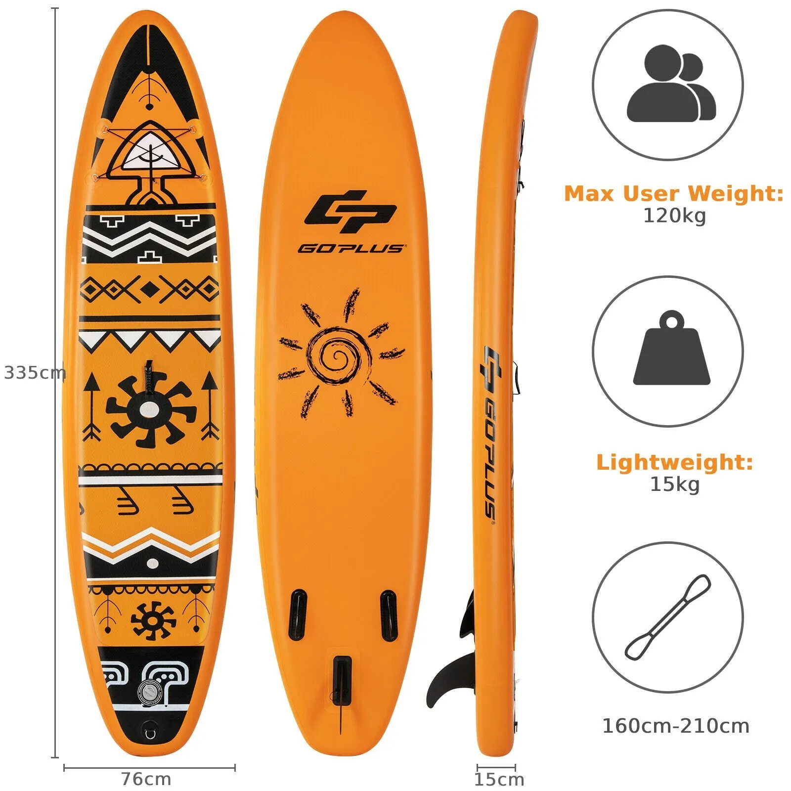 10.5/11FT Inflatable Stand Up Paddle Board SUP Surfboard-L