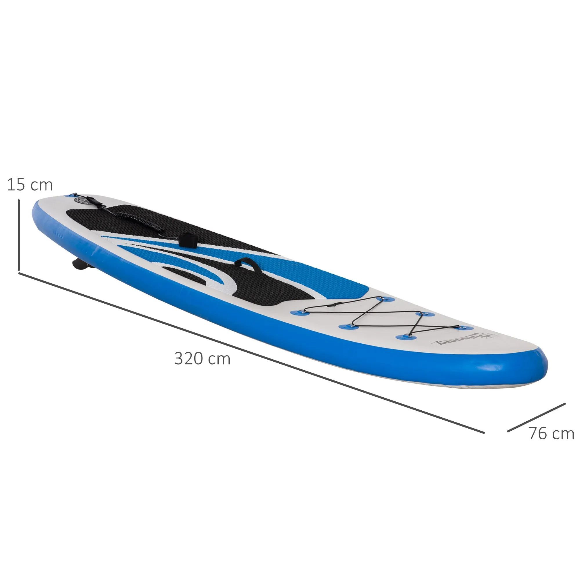 10'6" x 30" x 6" Inflatable Paddle Stand Up Board, Adjustable Aluminium Paddle Non-Slip Deck Board with ISUP Accessories, 320L x 76W x 15H cm