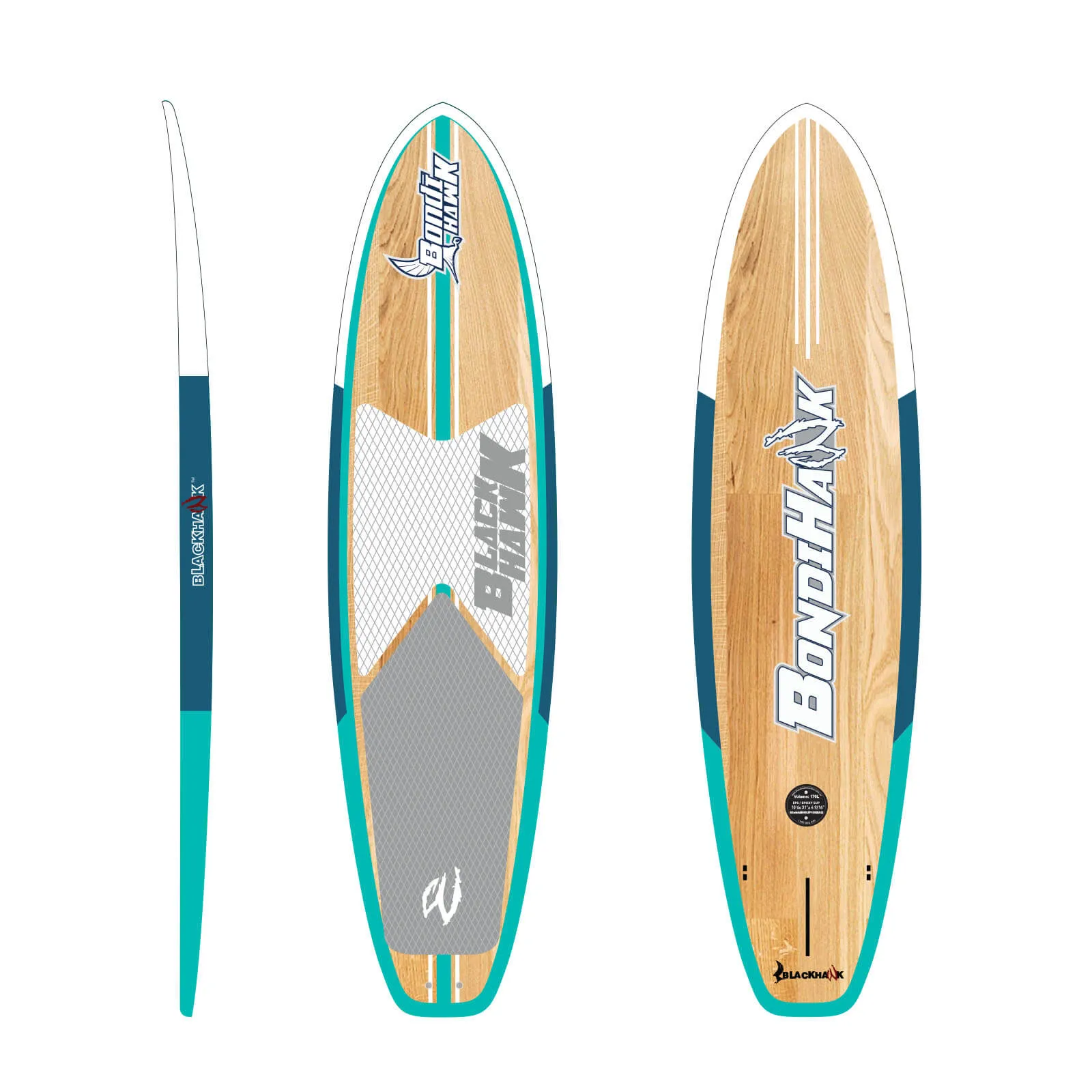 11'6" Bondihawk All-Rounder Bamboo Aqua SUP Package