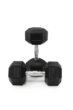 17.5kg Body Iron Commercial Rubber Hex Dumbbell Pair