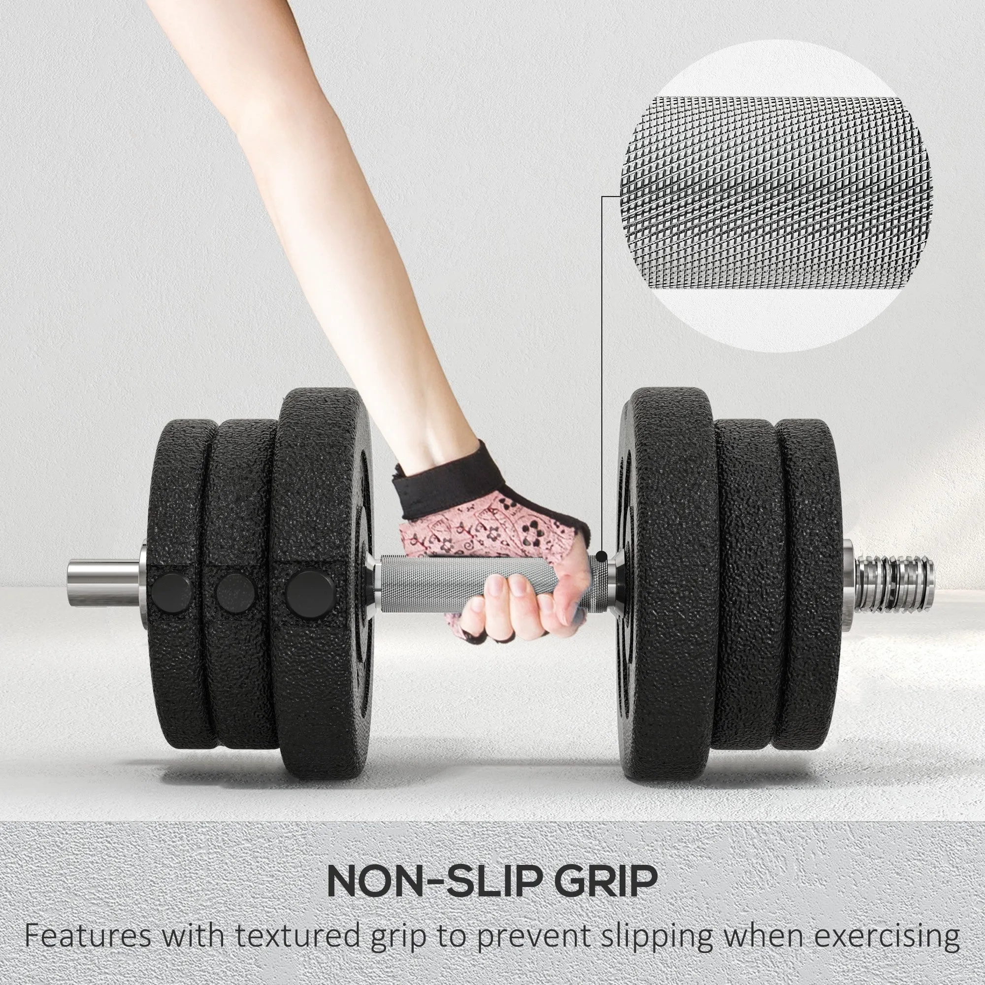 25KG Adjustable Dumbbells Weight Set Hand Weight for Body Fitness