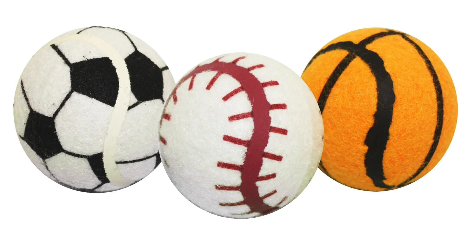 3-pk Tennis Sports Balls, 2.5", Assorted