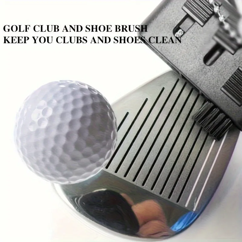 3in1 Mini Golf Brush Clean Clubs Balls Grooves Anywhere