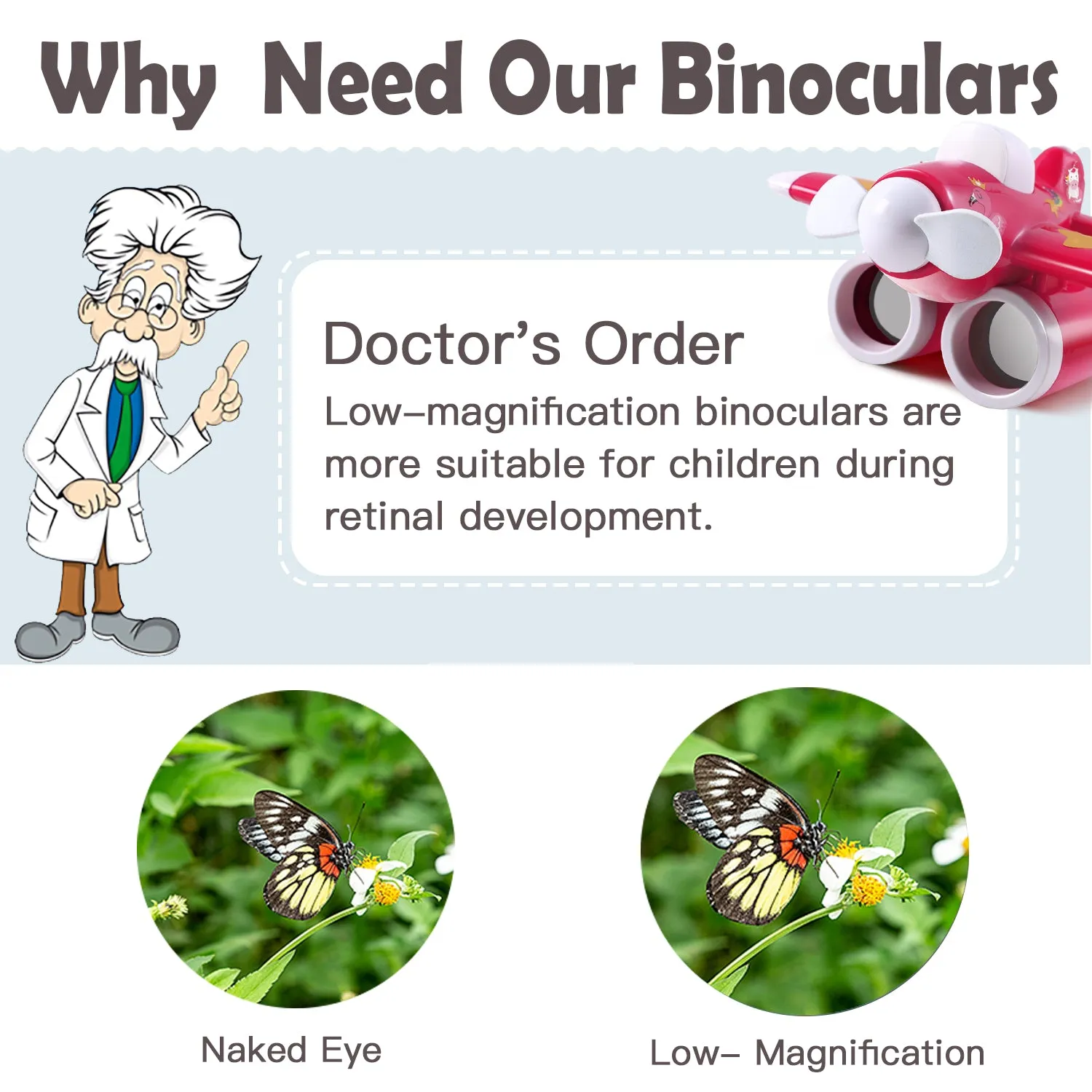 Airplane Pink Binoculars & Fan Nature Explore Toy