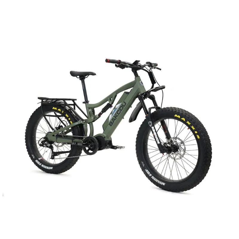 Bakcou Storm Full Suspension Mid-Drive Fat Tire Electric Bike, 1000W