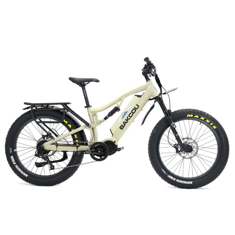 Bakcou Storm Full Suspension Mid-Drive Fat Tire Electric Bike, 1000W