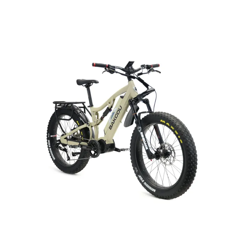 Bakcou Storm Full Suspension Mid-Drive Fat Tire Electric Bike, 1000W