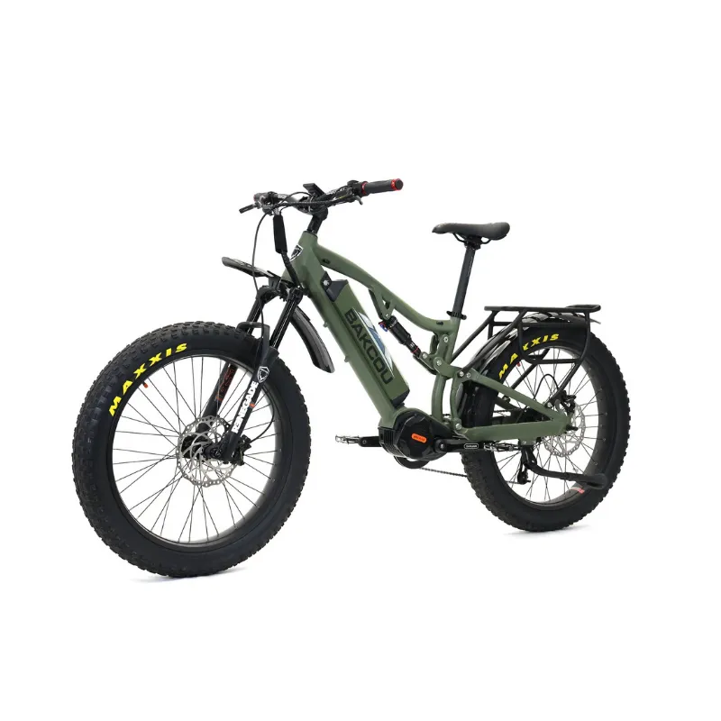 Bakcou Storm Full Suspension Mid-Drive Fat Tire Electric Bike, 1000W