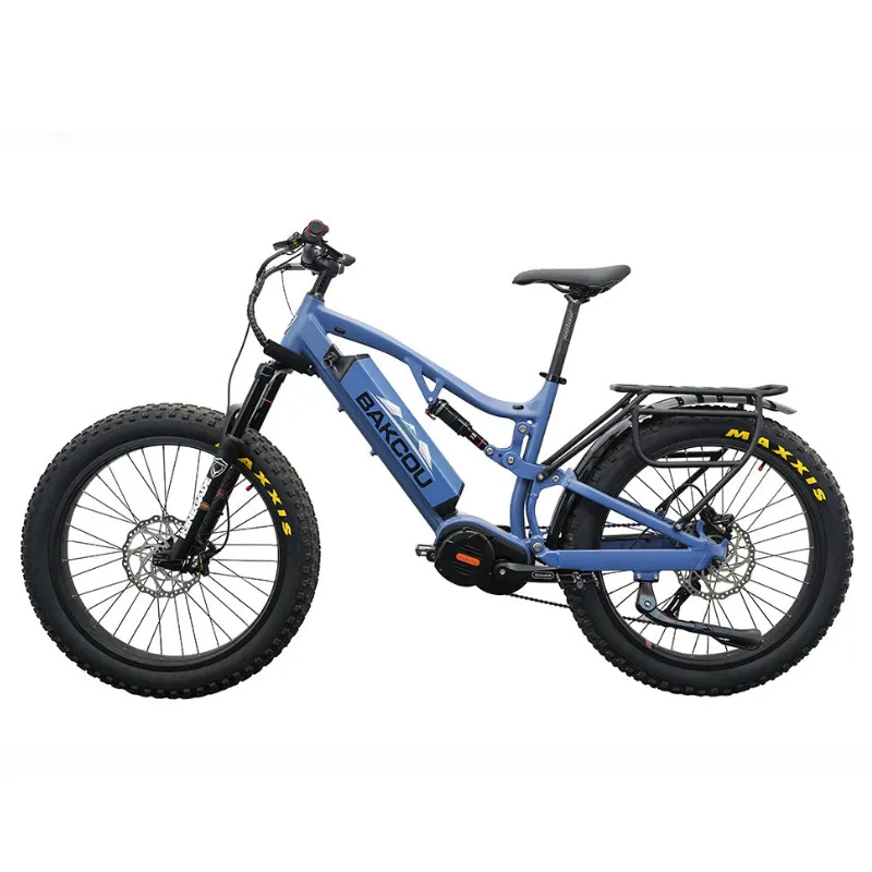 Bakcou Storm Full Suspension Mid-Drive Fat Tire Electric Bike, 1000W