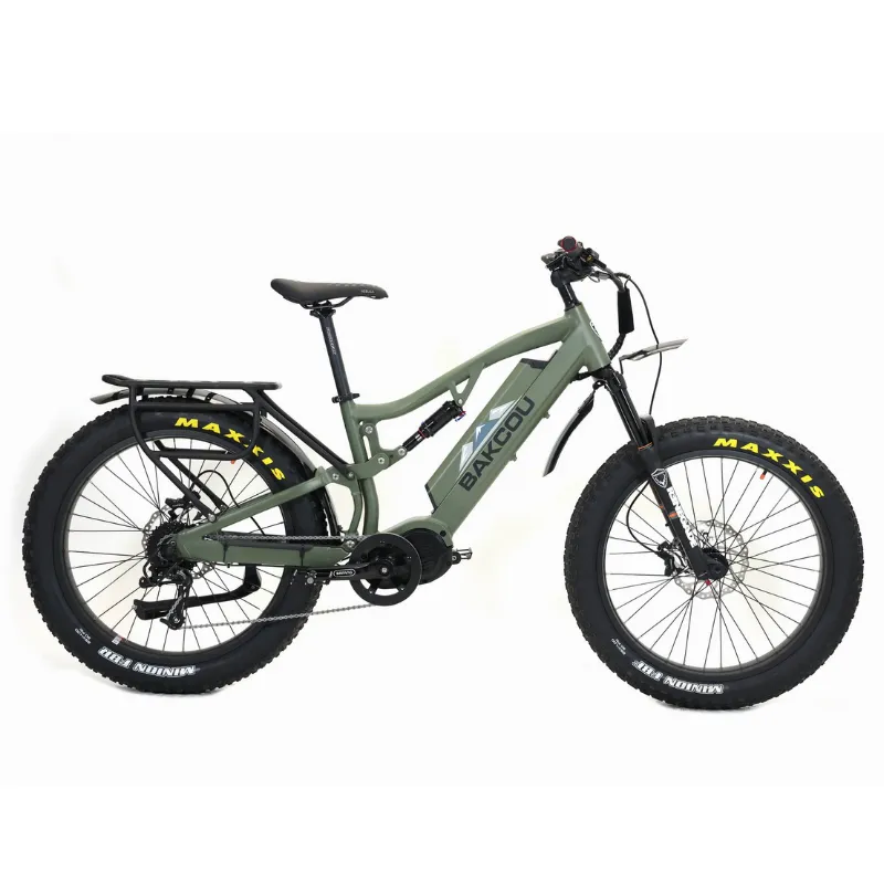 Bakcou Storm Full Suspension Mid-Drive Fat Tire Electric Bike, 1000W