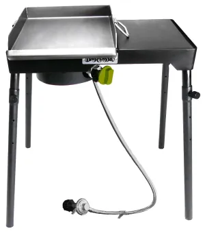 Barbour PS115 Patio Stove with Griddle Tapper, 1-Burner, 30,000 Btu, Aluminum/Steel :EA: QUANTITY: 1