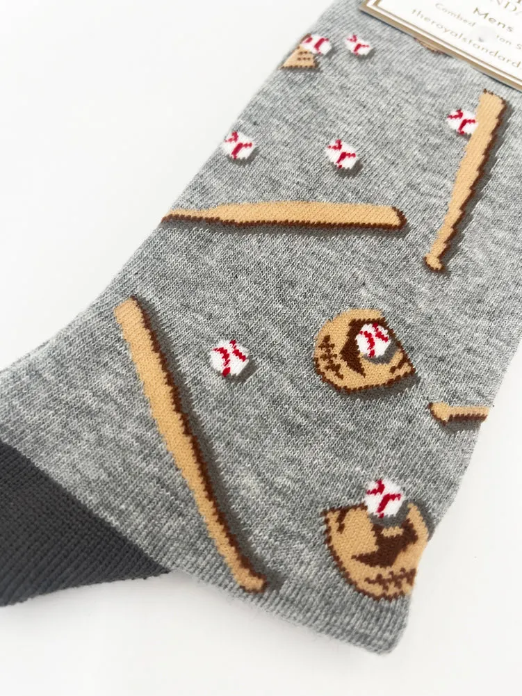 Baseball Socks in Gray/Brown by The Royal Standard