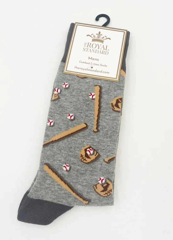 Baseball Socks in Gray/Brown by The Royal Standard