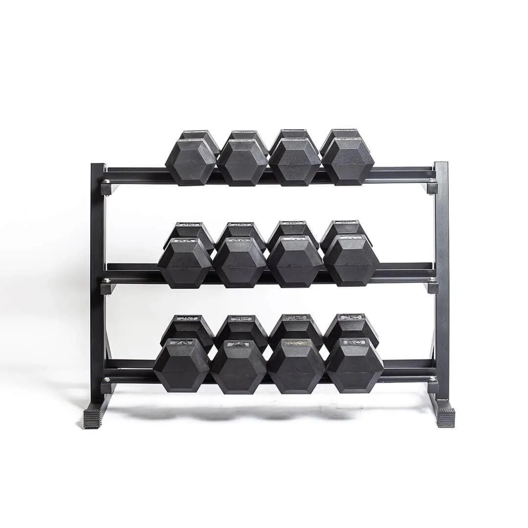 Bells Of Steel 5-50 Lb Hex Rubber Dumbbell Set With Rack