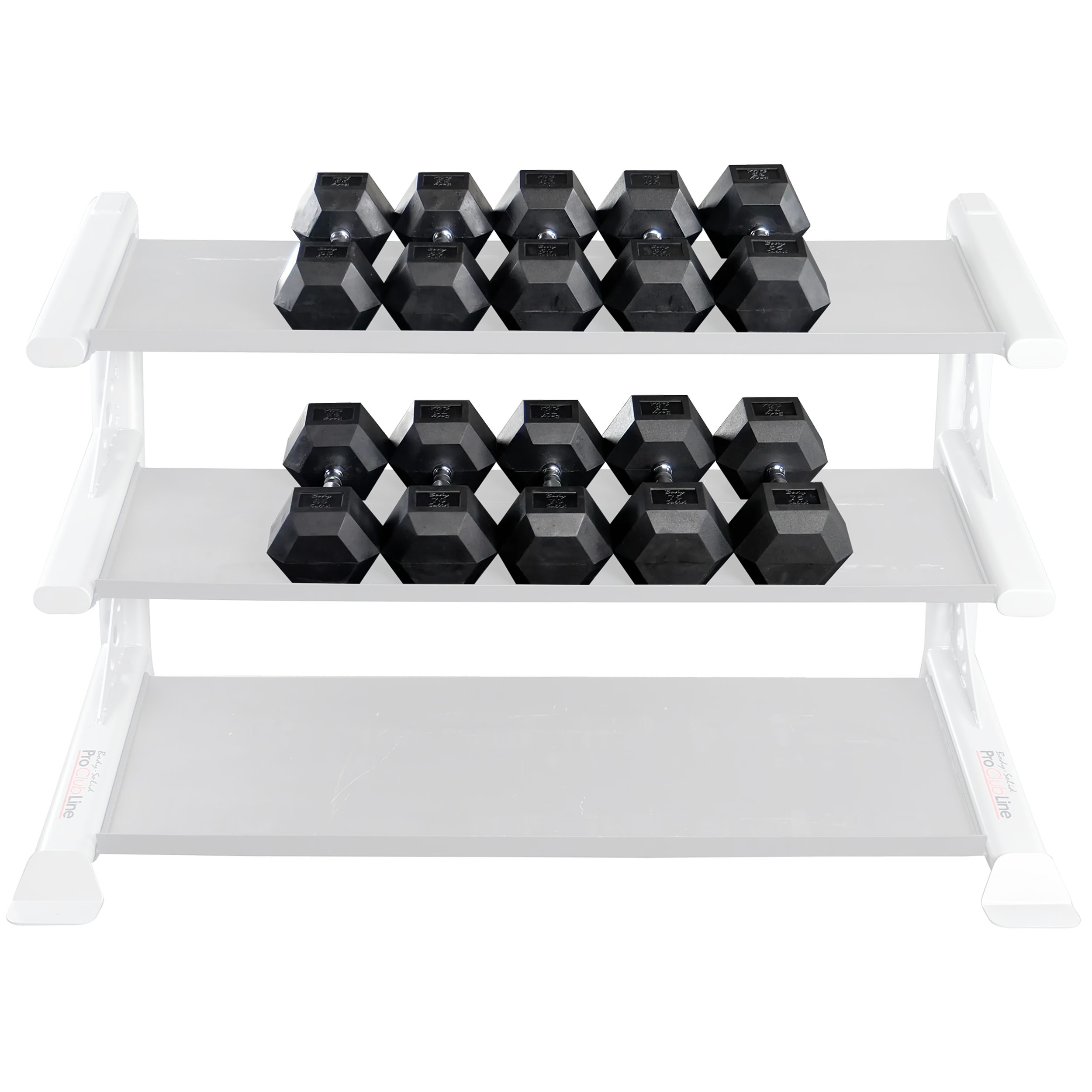 Body-Solid Tools Rubber Coated Hex Dumbbell Set SDRS