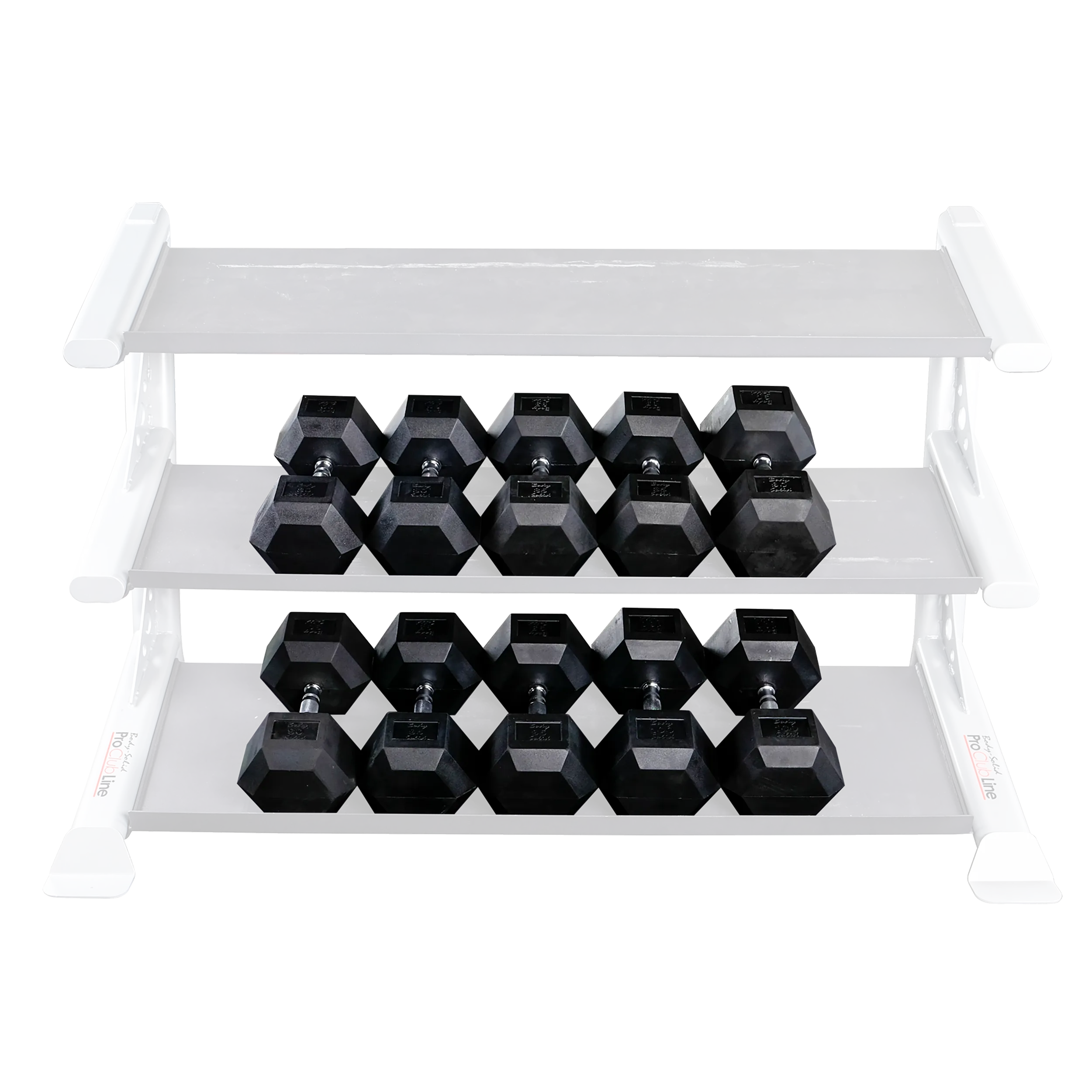 Body-Solid Tools Rubber Coated Hex Dumbbell Set SDRS