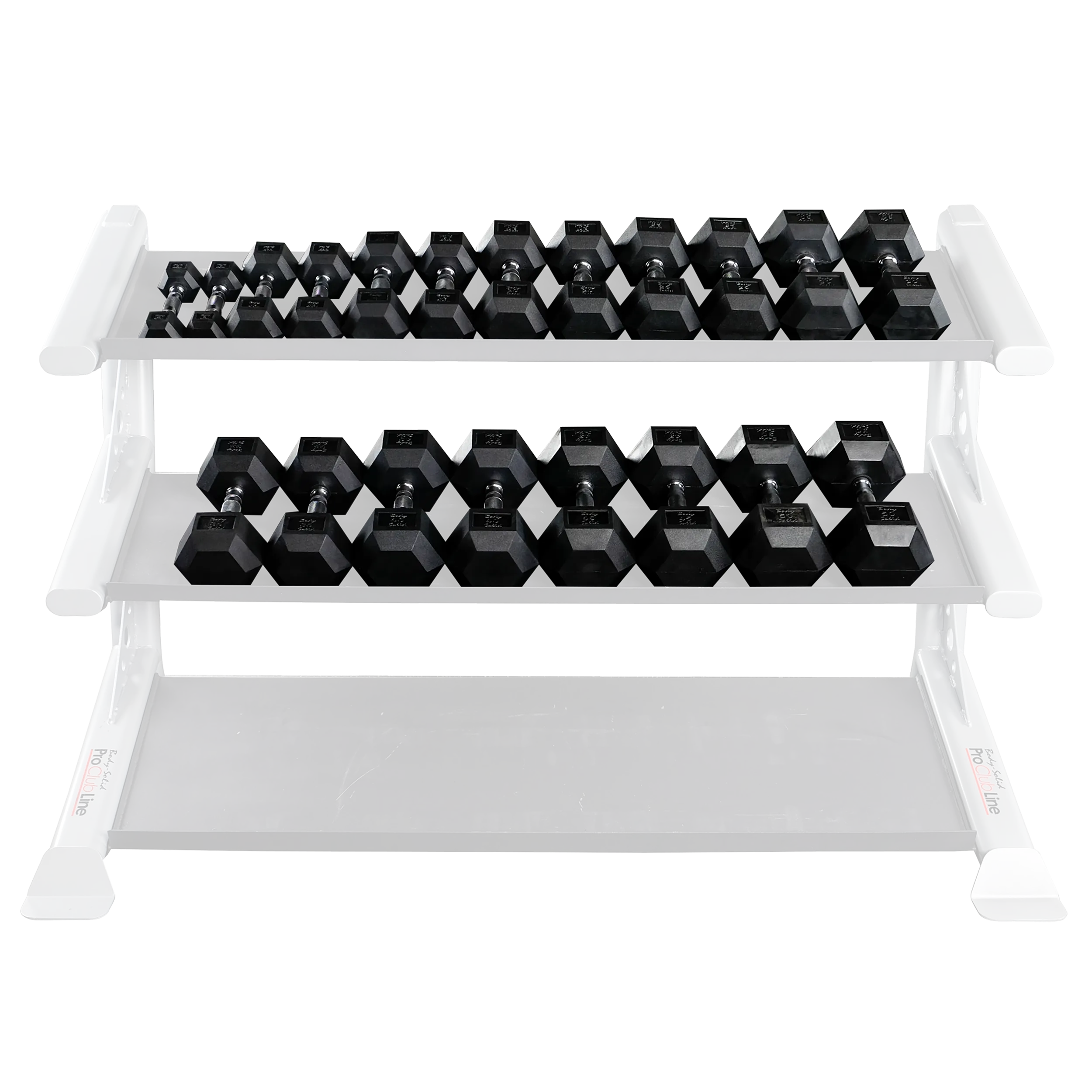 Body-Solid Tools Rubber Coated Hex Dumbbell Set SDRS