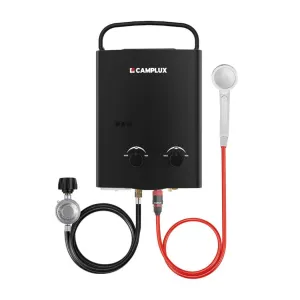 Camplux 5L 1.32 GPM Outdoor Portable Propane Tankless Water Heater - Black