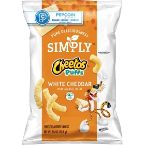 Cheetos 2.5 Oz Simply White Cheddar Puffs