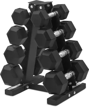 Class A Hex Dumbbell Set, 4kg - 10kg Set (4 Pairs) & Stand