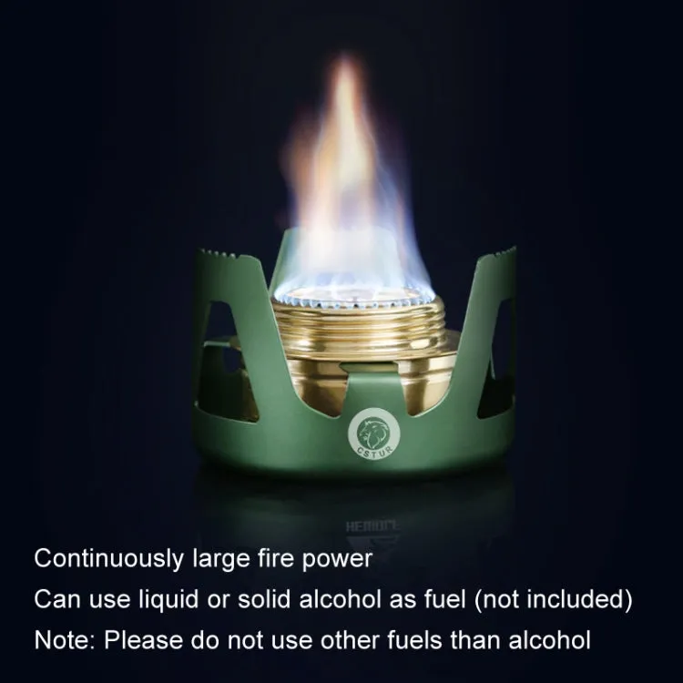 CSTUR Y2218 Outdoor Ultralight Aluminum Stove Camping Fishing Portable Liquid Alcohol Stoves(Dark Green)