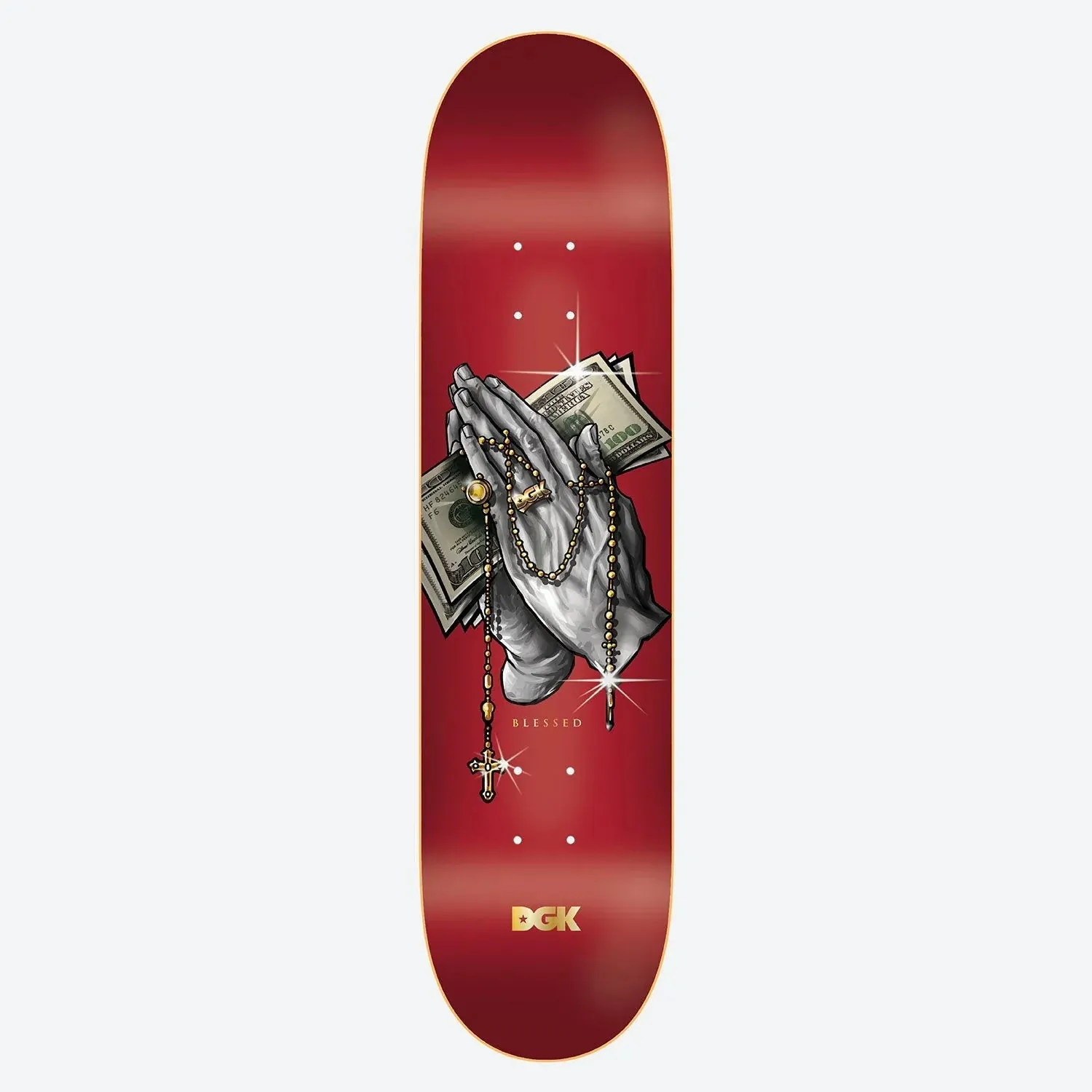 DGK Blessed Lenticular Skateboard Deck - 8.25" Red