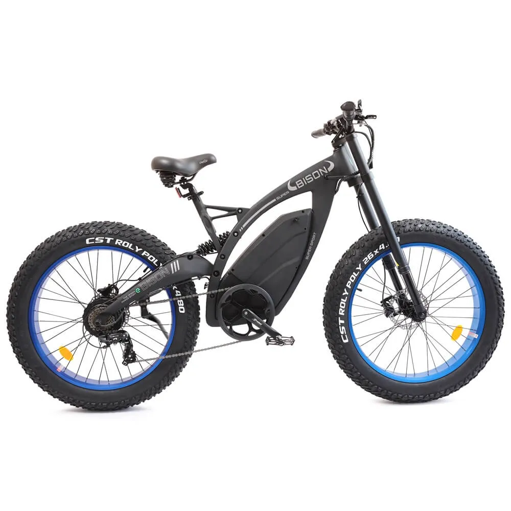 Ecotric Bison All Terrain Fat Tire 48V 1000W Electric Mountain Bike Matt Black