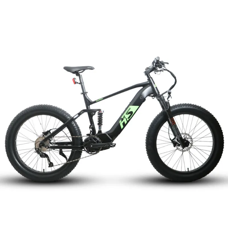 EUNORAU FAT-HS Mid Motor, Full Suspension, Electric Mountain Bike, 48V/14Ah, 1000W