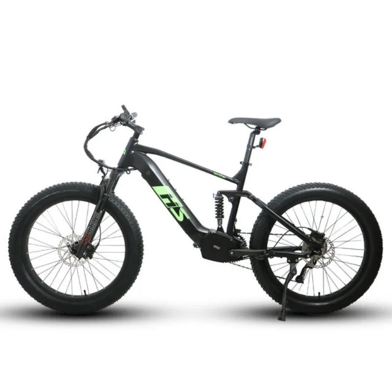 EUNORAU FAT-HS Mid Motor, Full Suspension, Electric Mountain Bike, 48V/14Ah, 1000W