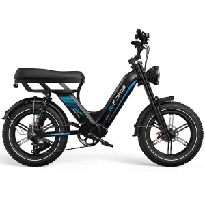 G-FORCE ZF Moped-Style 750W 48V 20Ah/13.5Ah All Terrain Full Suspension Fat Tire Electric Bike