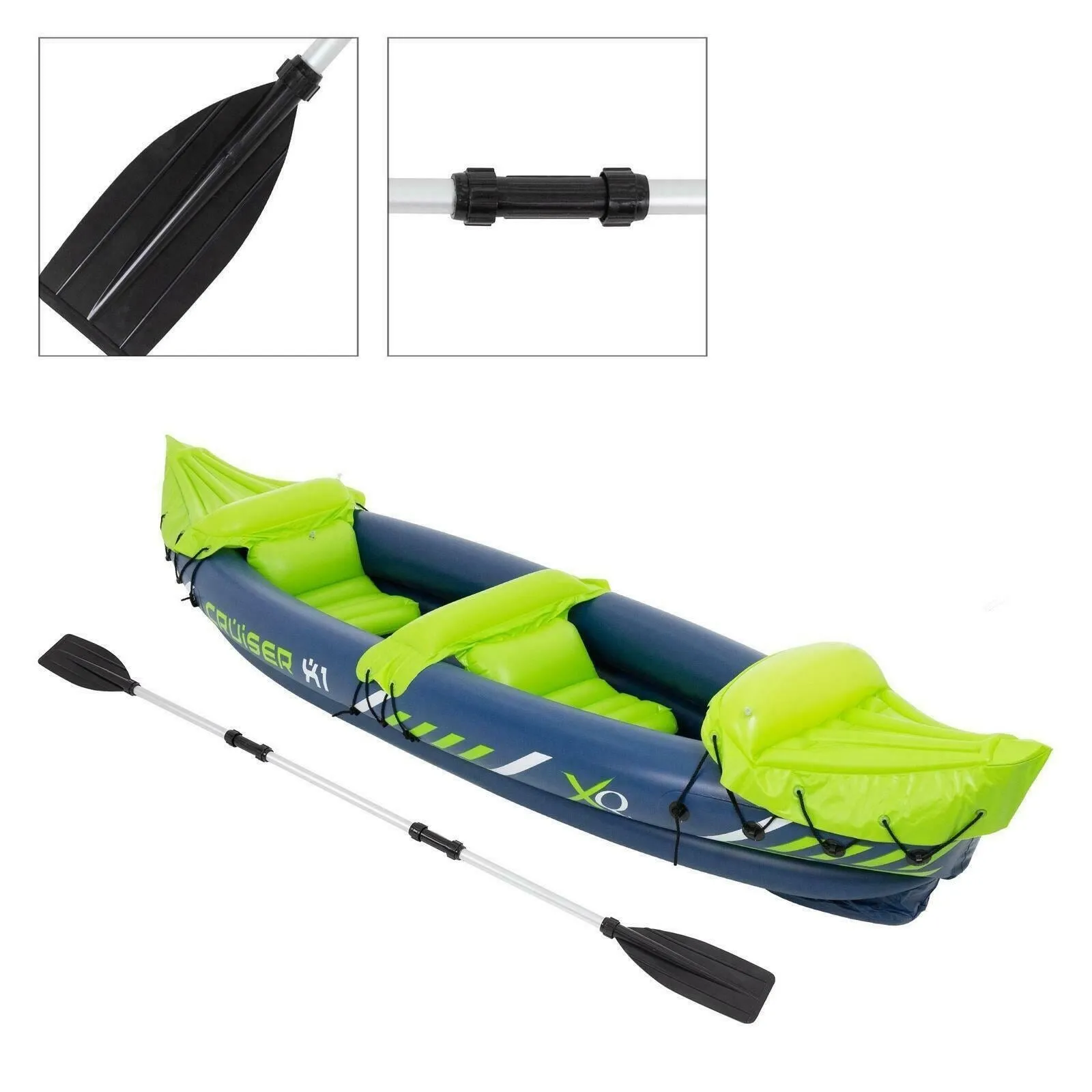 gHOST-7 Inflatable Canoe Kayak Dinghy Boat with Double Paddle 2 - Person