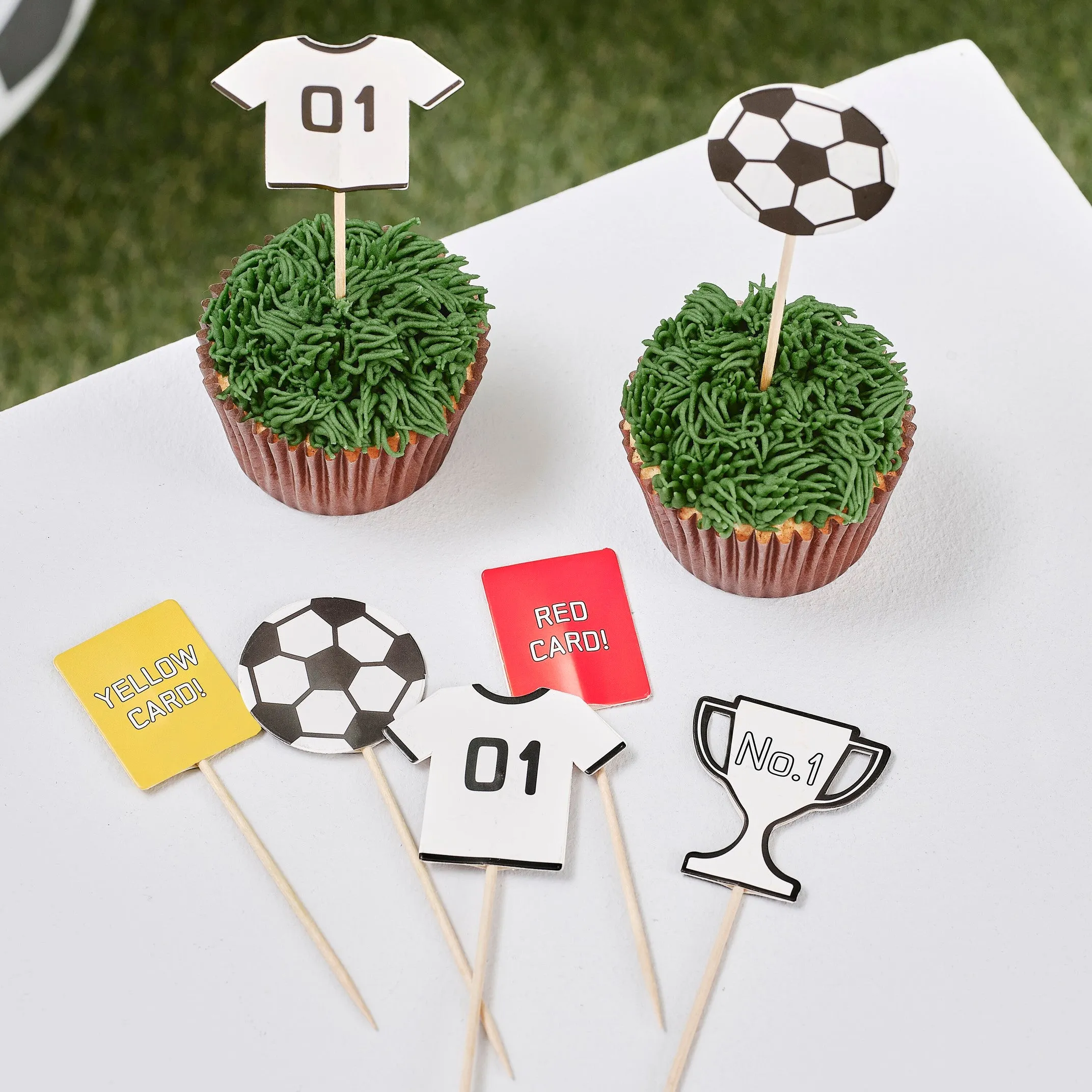 Ginger Ray Football Cupcake Toppers - 12 Pkt