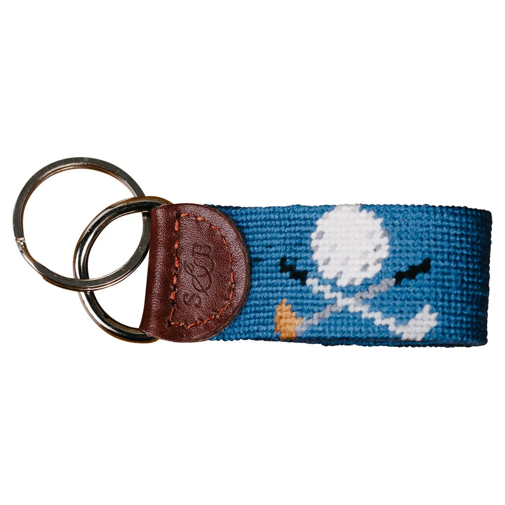 Golf Clubs Needlepoint Key Fob