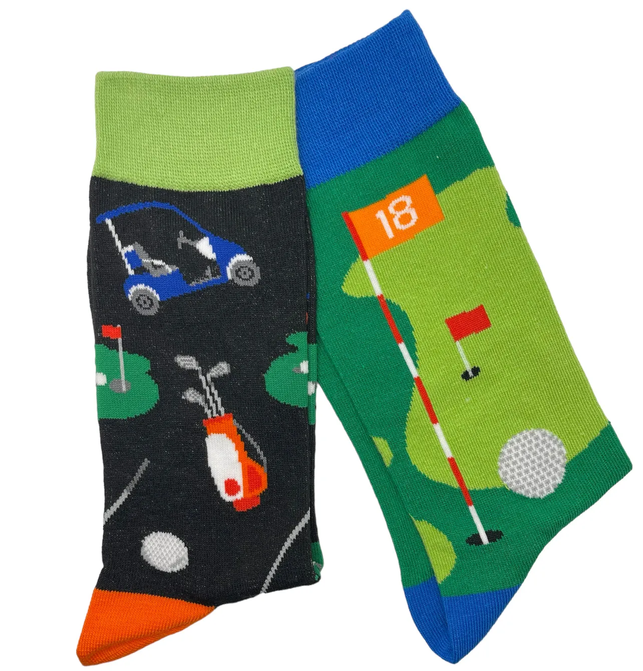 Golf Socks, Fun Novelty Unisex 360 Degree Artwork Character Designed Crew Socks