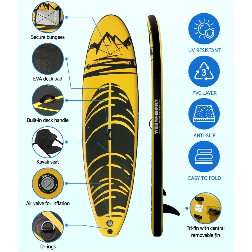 Inflatable 10.6ft Paddle Board Kayak Combo, 150kg Cap - Weisshorn