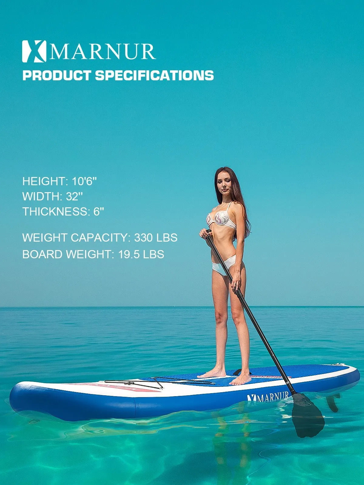 Inflatable Stand Up Paddle Board 2021 Latest Upgrade 30" SUP Board Set, Inflatable, 350 Lbs, Non-Slip Deck, Paddle Surfboard, Paddle, Pump, Backpack