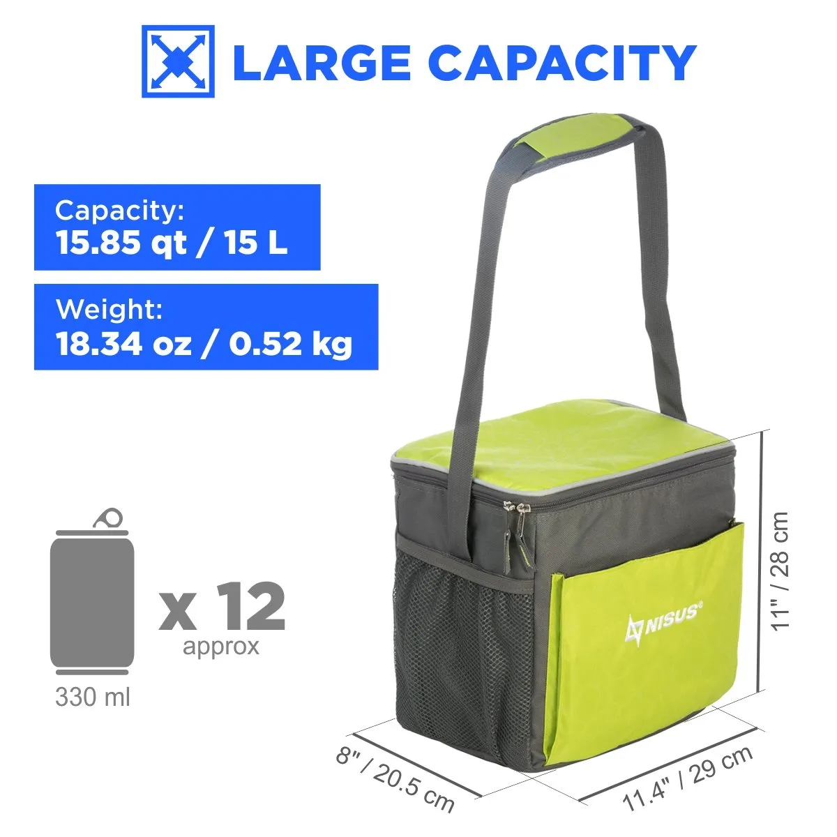 Insulated Soft Cooler Bags for Beach | Lunch Coolers for Work 8 can / 11 qt