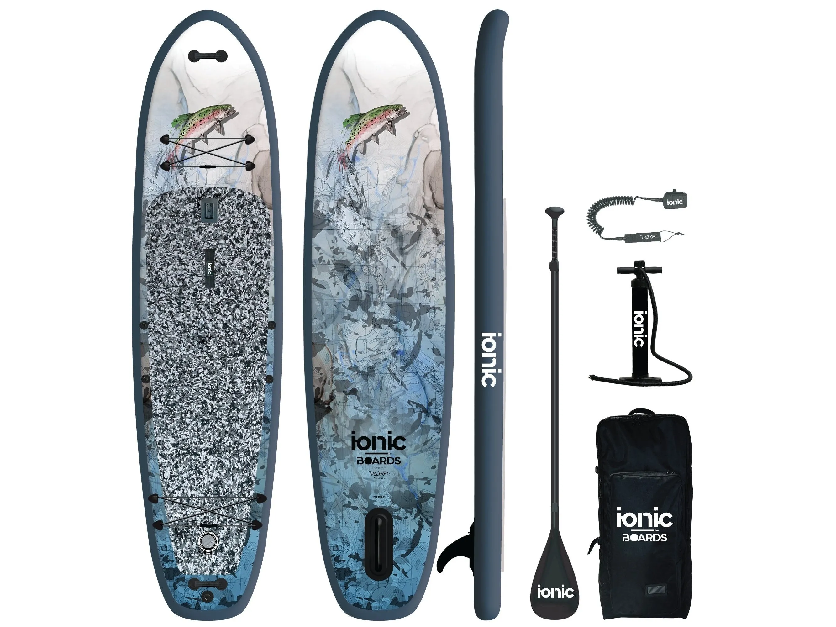 Ionic Adventure - Hook Em Edition - 11'6 Inflatable Paddle Board Package