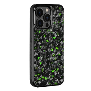 iPhone 15 Pro Real Green Flake Forged Carbon Fiber Phone Case | CLASSIC Series