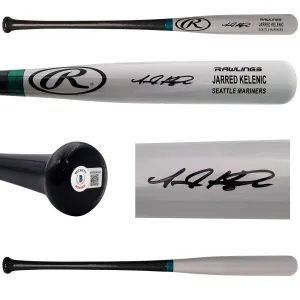 Jarred Kelenic Autographed Gray Rawlings Game Model Bat Seattle Mariners Beckett BAS QR Stock #203538