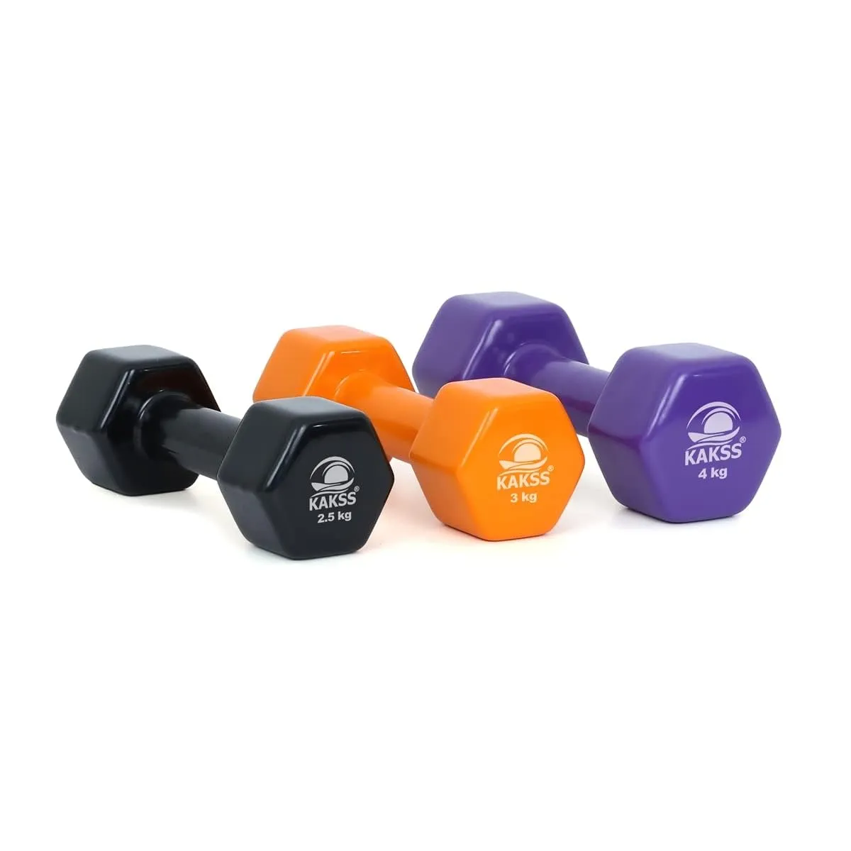 Kakss Cast Iron Vinyl Coated Dumbbells (2 2 =4KG Blue)