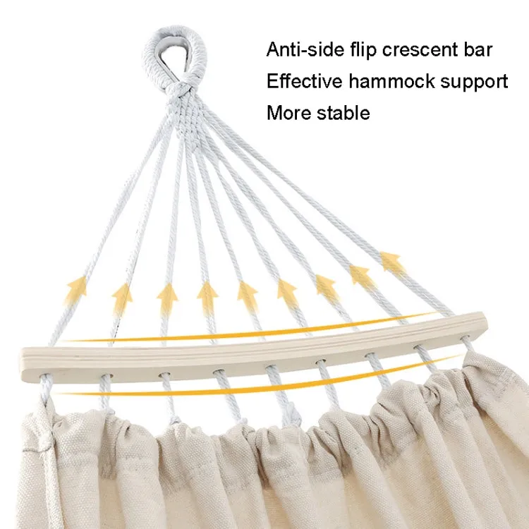 KLY829 Camping Indoor Hammock Outdoor Swing, Style: Double Reinforcement Anti-rollover Beige