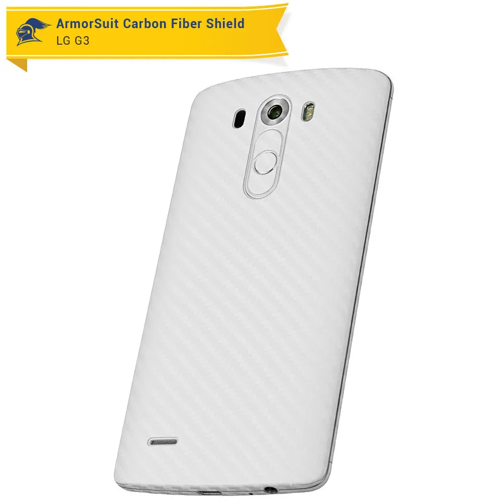 LG G3 Screen Protector   White Carbon Fiber Film Protector