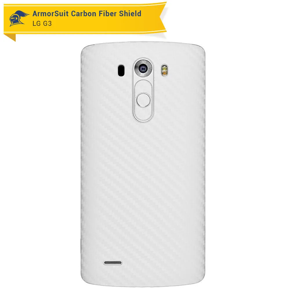 LG G3 Screen Protector   White Carbon Fiber Film Protector