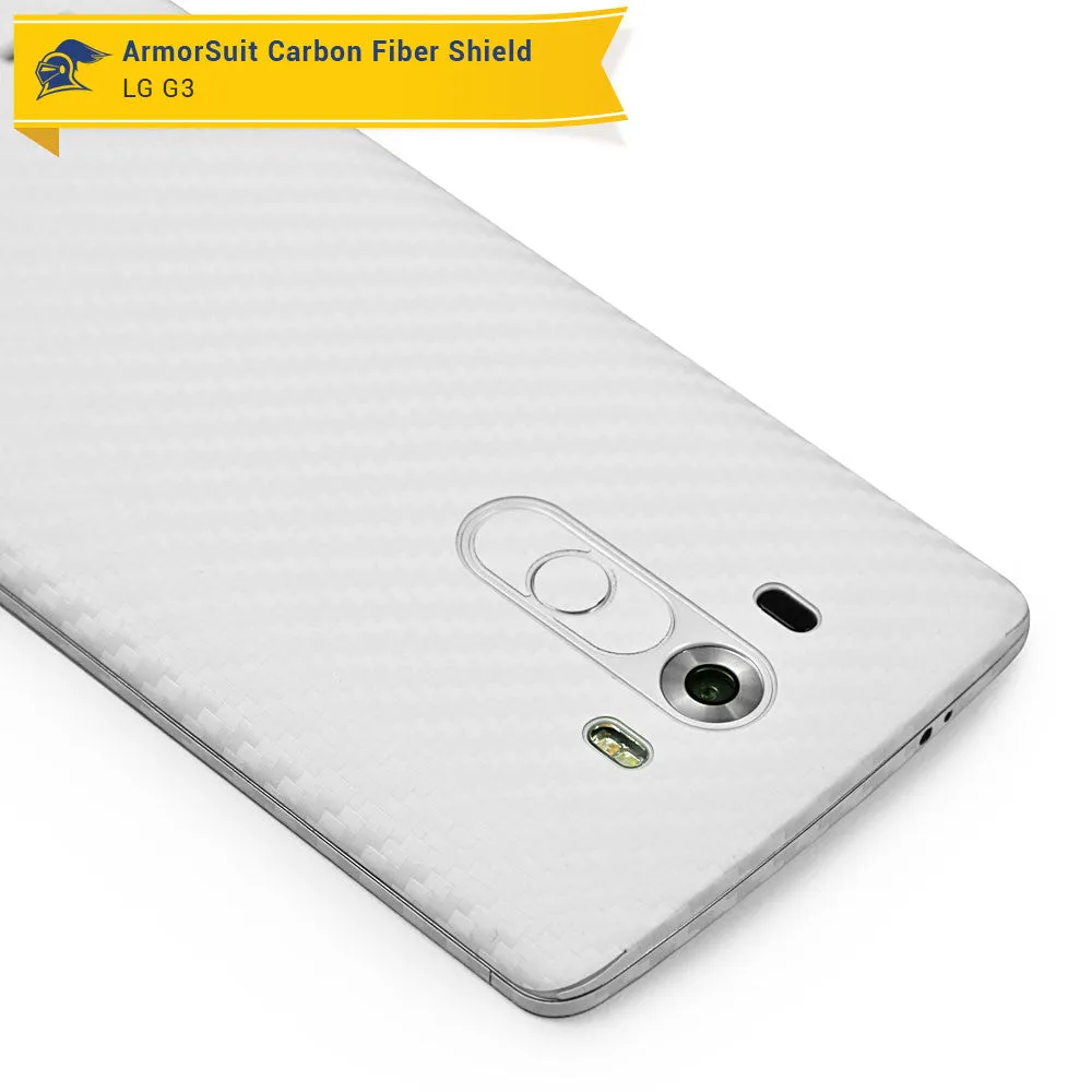 LG G3 Screen Protector   White Carbon Fiber Film Protector