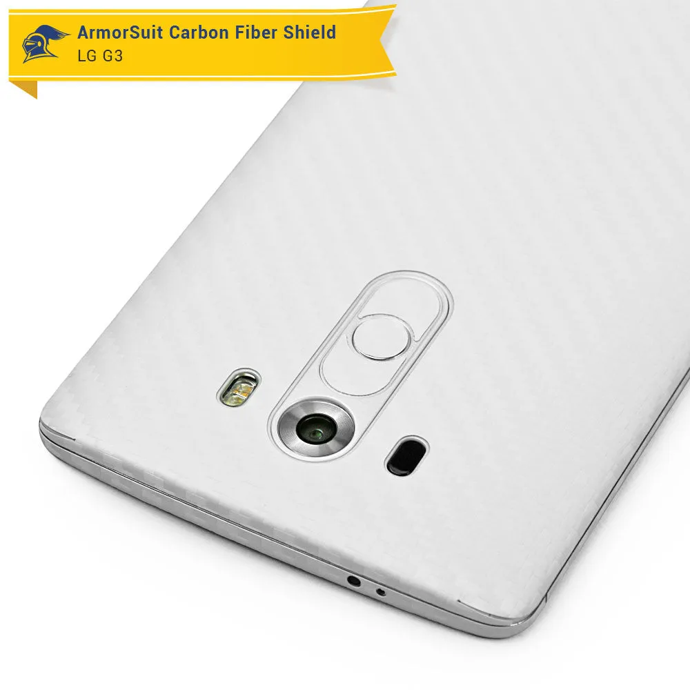 LG G3 Screen Protector   White Carbon Fiber Film Protector