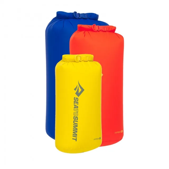 Lightweight Dry Bag Set Multi 3-sack [1] 8L Yellow, [1] 13L Orange, [1] 20L Blue