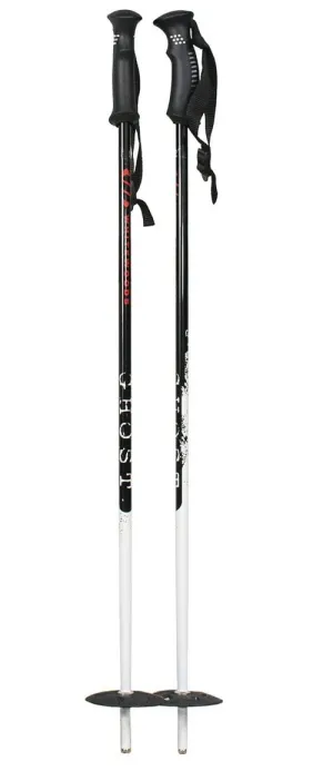 modern Ghost JUNIOR Alpine Downhill Ski Poles, White/Black, 32"-42"